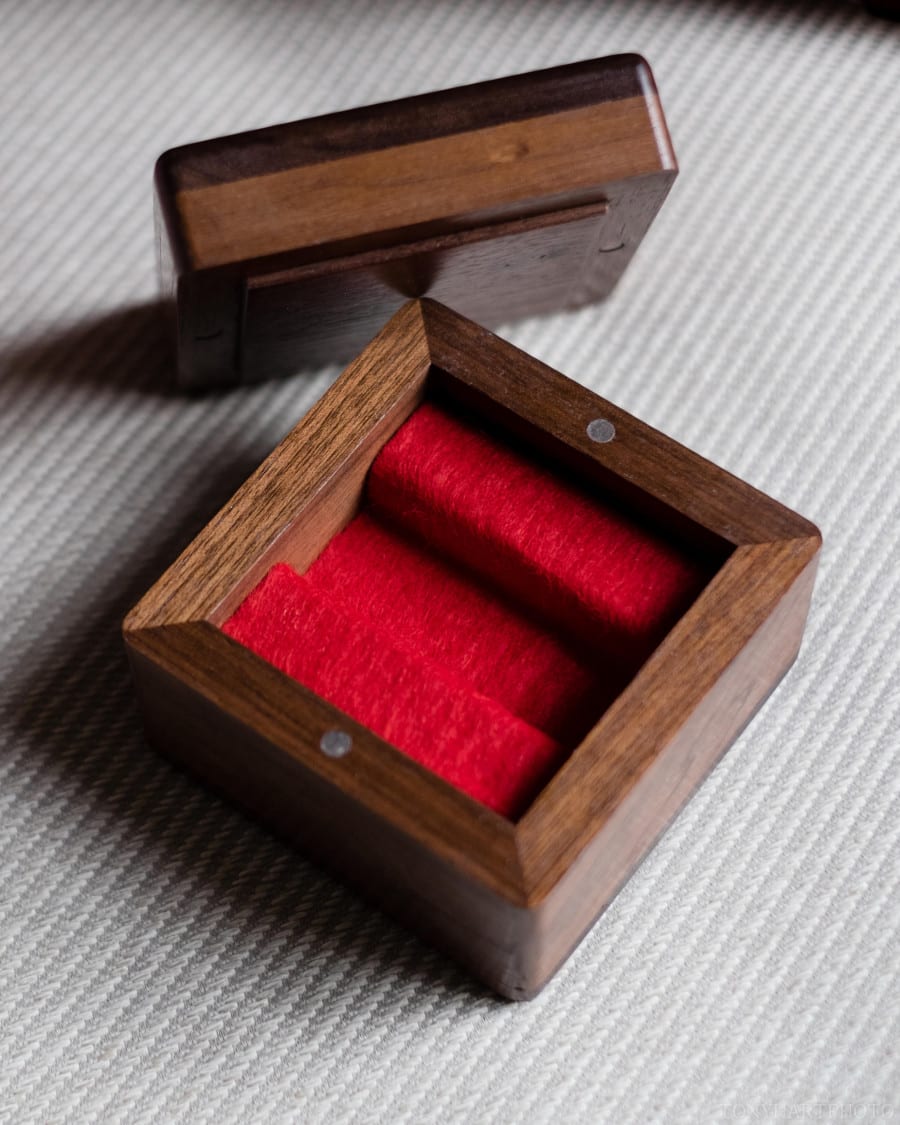Interior of Walnut USB Box
