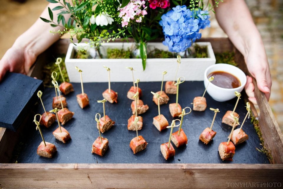 Canapes at Bury Court Barn