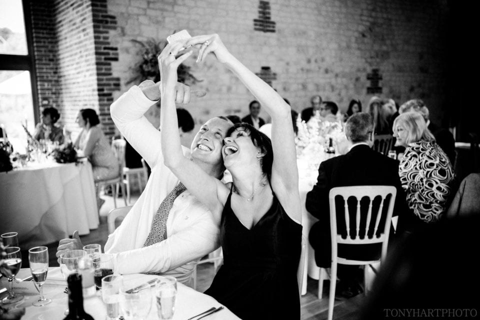 Bury Court Barn wedding selfie