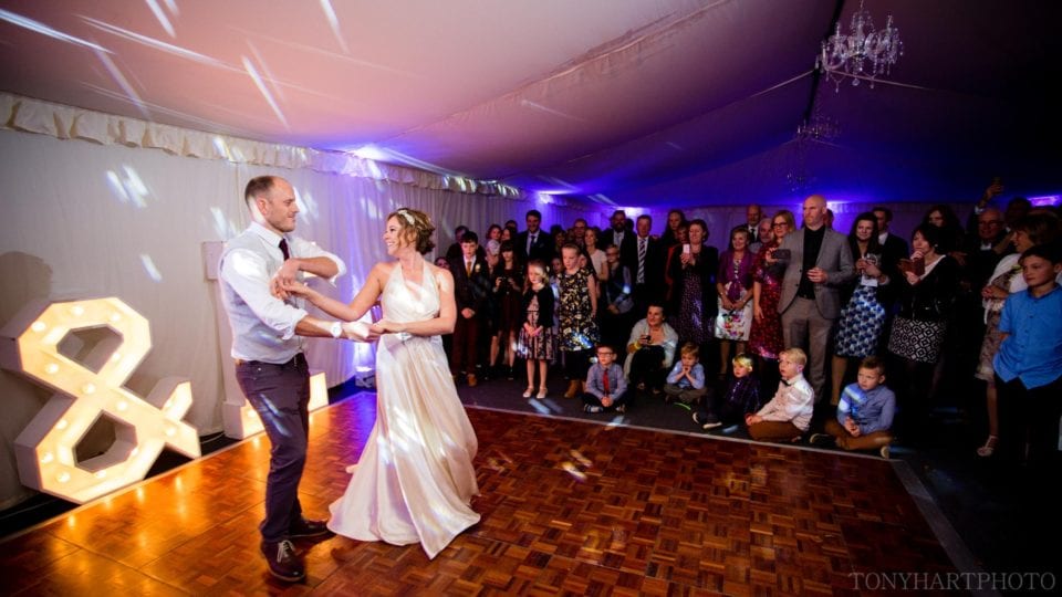 First dance during Emma & Tom's West Green House wedding