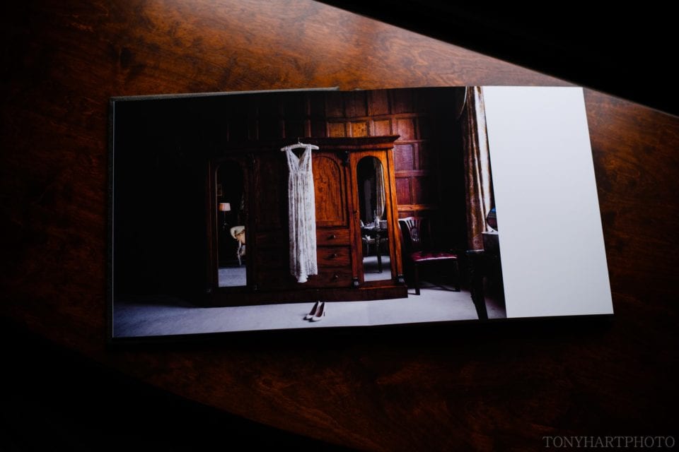 Folio album wedding dress detail