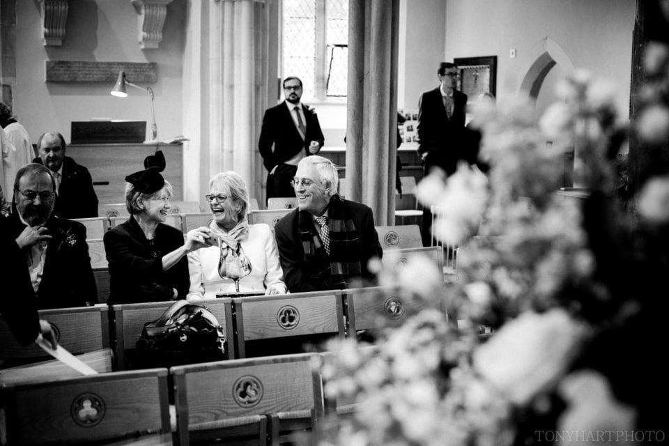 Guests chatting before the ceremony