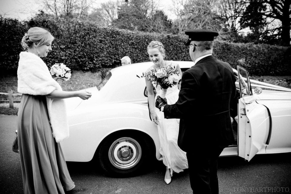 Nicole arriving at Church