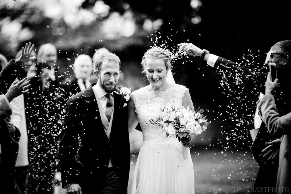 Black and white confetti photograph