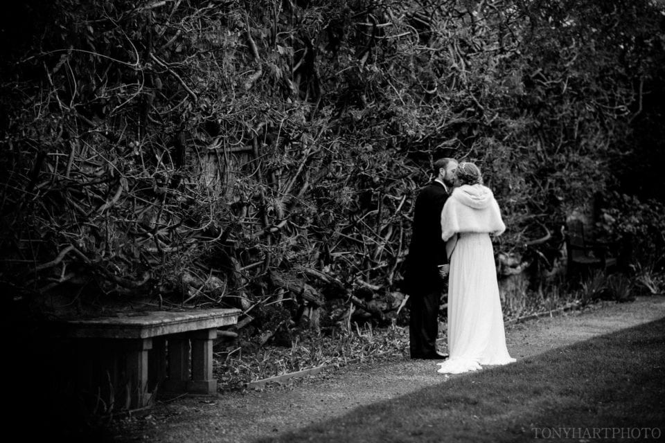 Rich & Nicole in the walled garden at Loseley Park