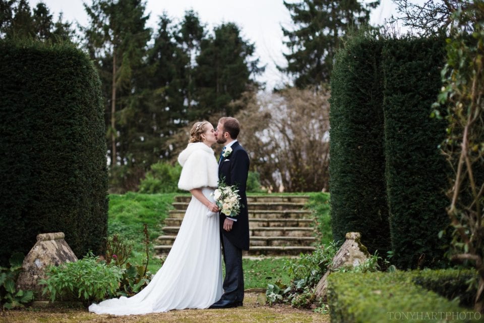 Wedding portraits in the Walled Garden at Loseley Park