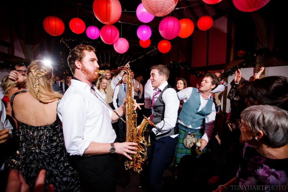 Saxophonist on the dancefloor
