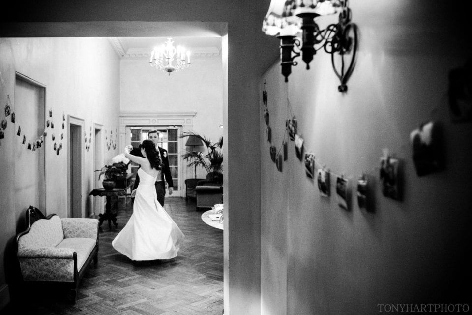 Candice & Ed practicing their first dance at Hampton Court House - Most Romantic Wedding Photos