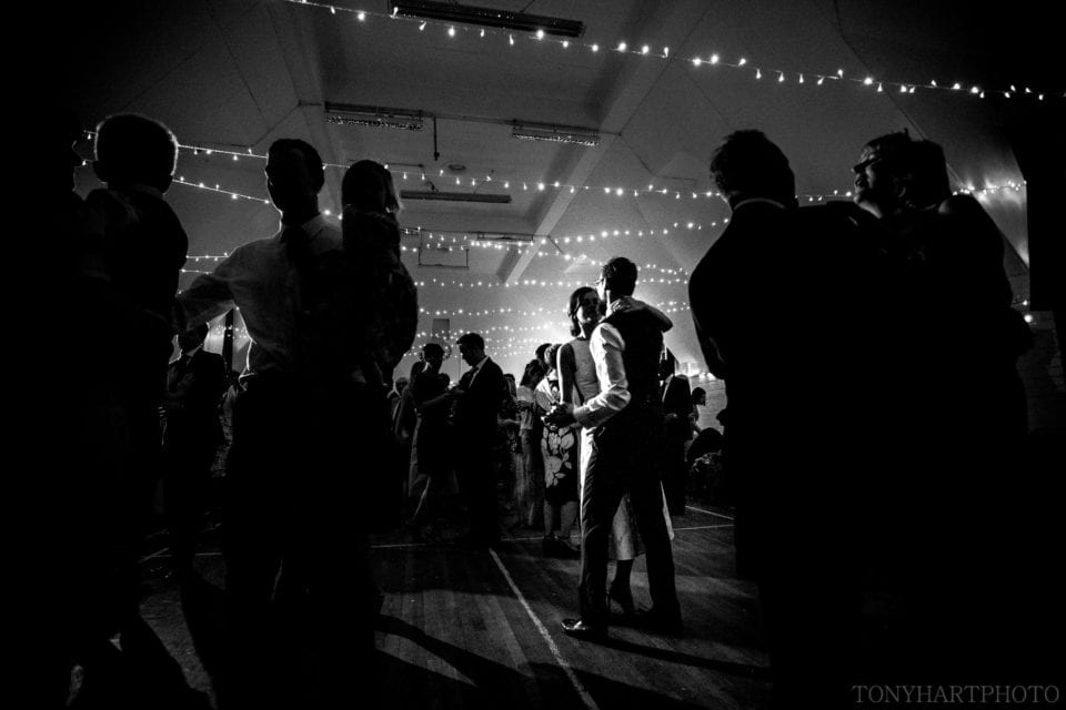 Dancing couple isolate on the dancefloor - First kiss at Iscoyd Park - Romantic Wedding Photos