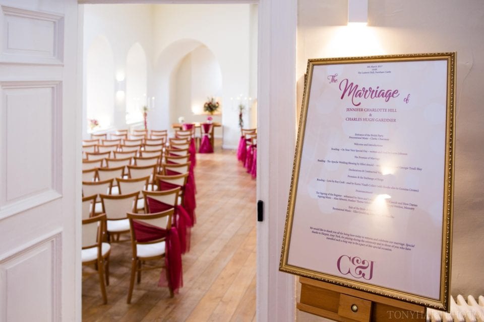 The Lantern Hall ready for a wedding ceremony