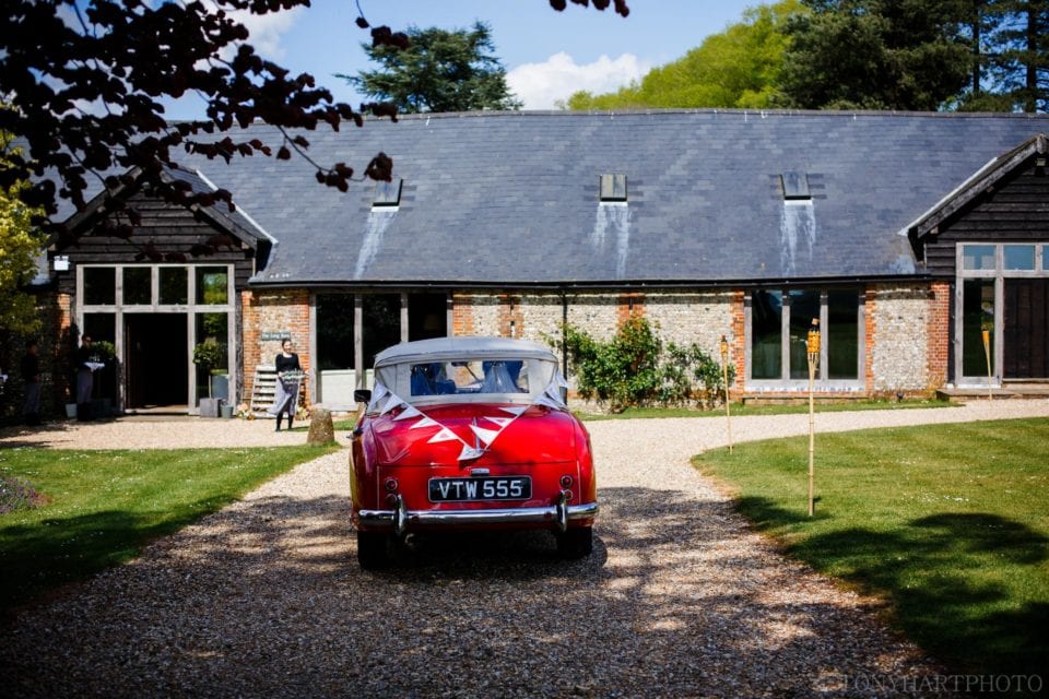 Long Barn Wedding car