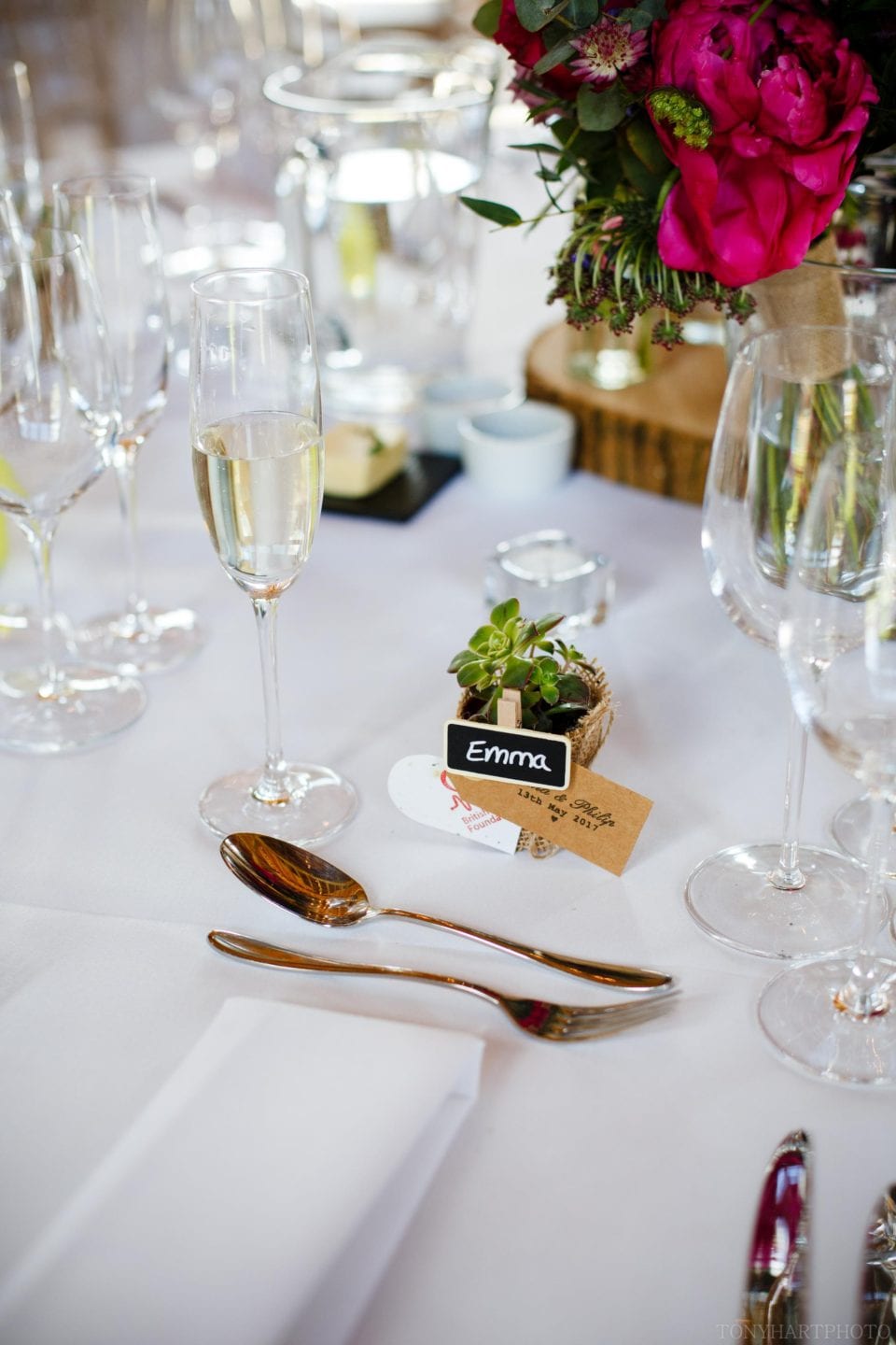 Long Barn Wedding Details and Table Setting