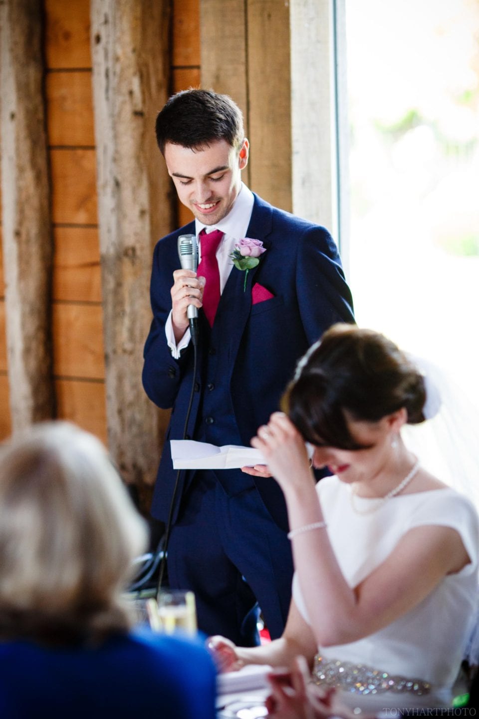 Groom's speech at the Long Barn Wedding venue