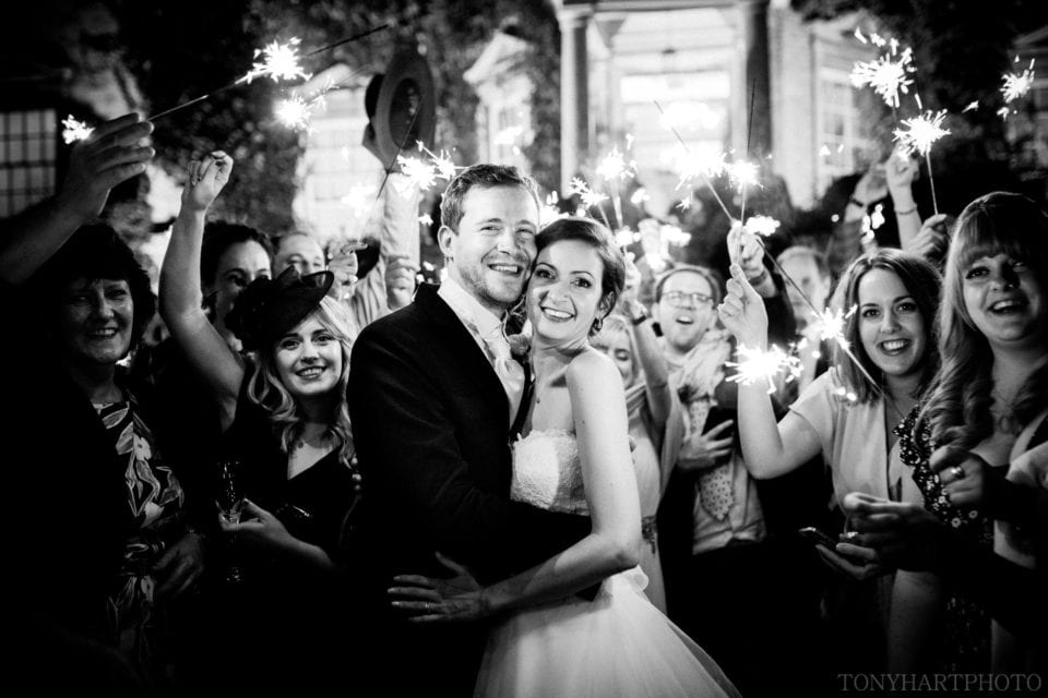 Penny & James' sparkler send off at Hampton Court House