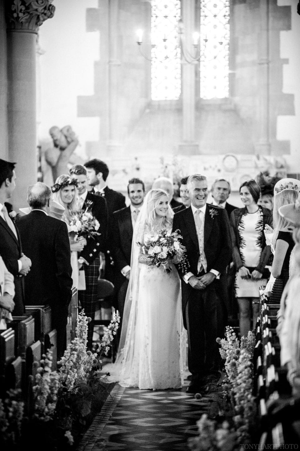 Bride & Father, St Mary's Church in Streatley-on-Thames