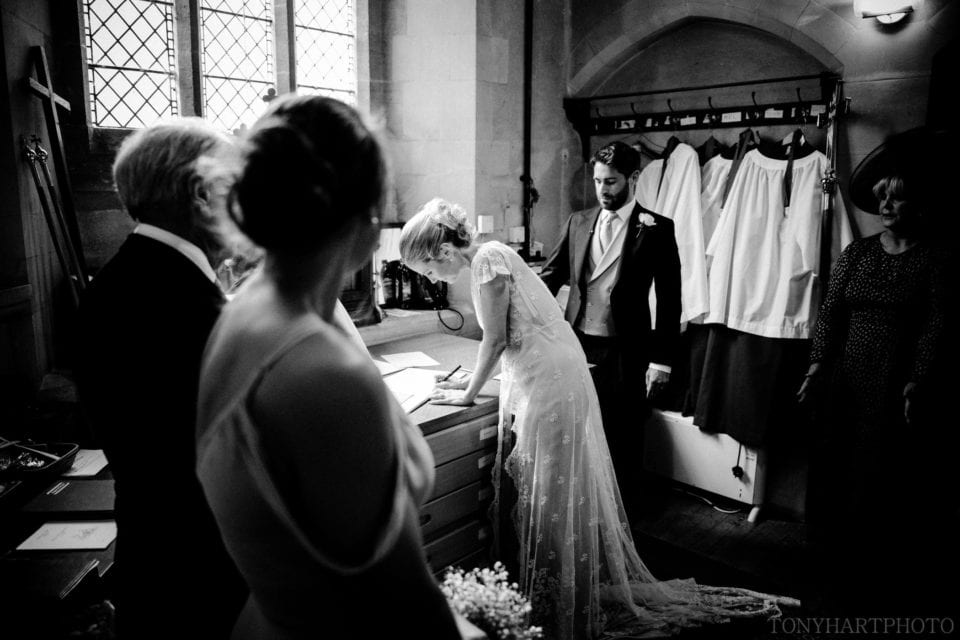 Signing the register