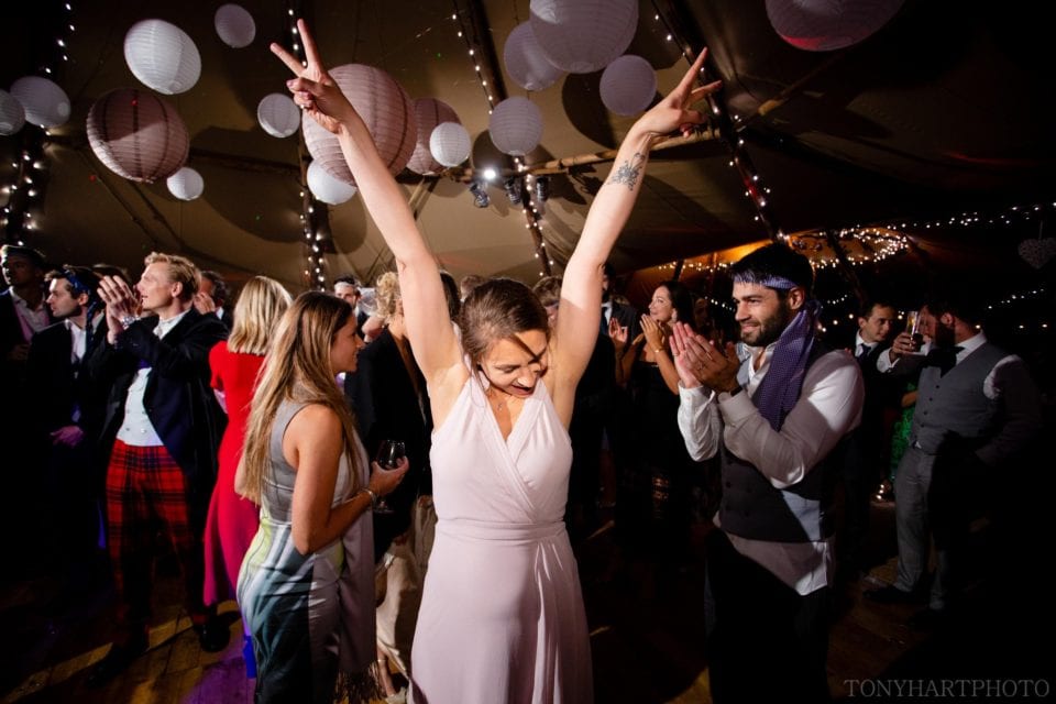 Bridesmaid on the tipi dancefloor