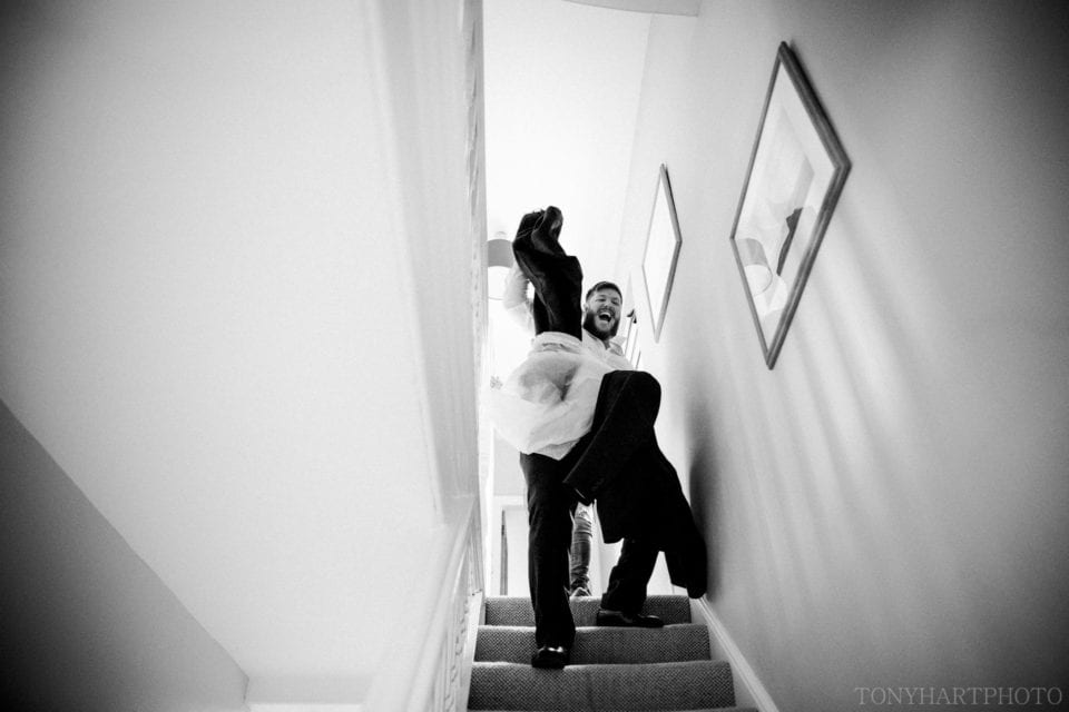 Locating the missing ushers trousers!