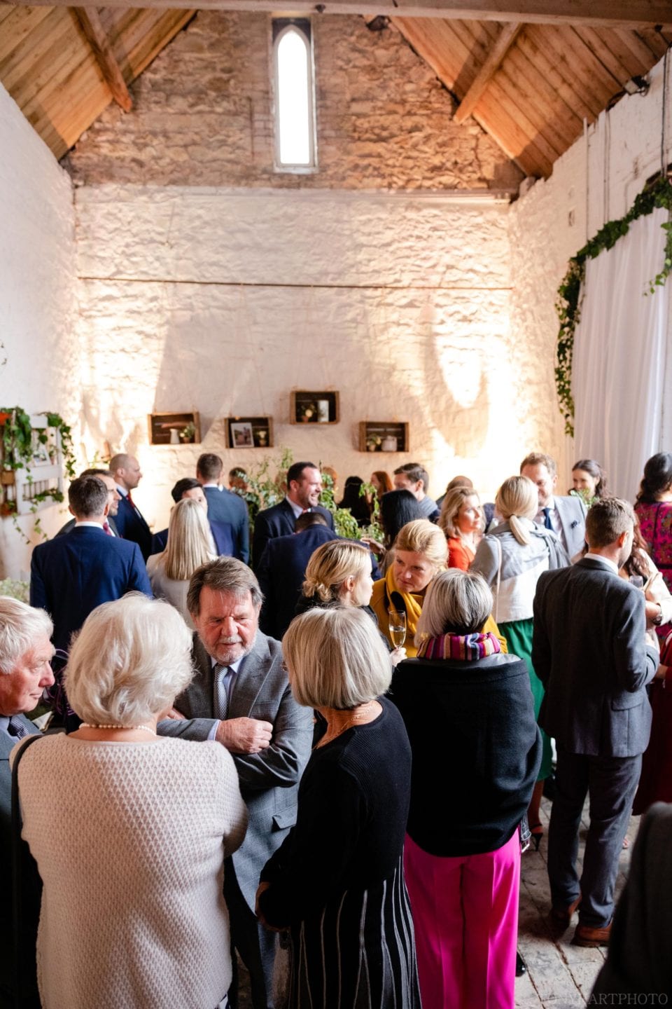 Guests in a side room at Longbourn Barn