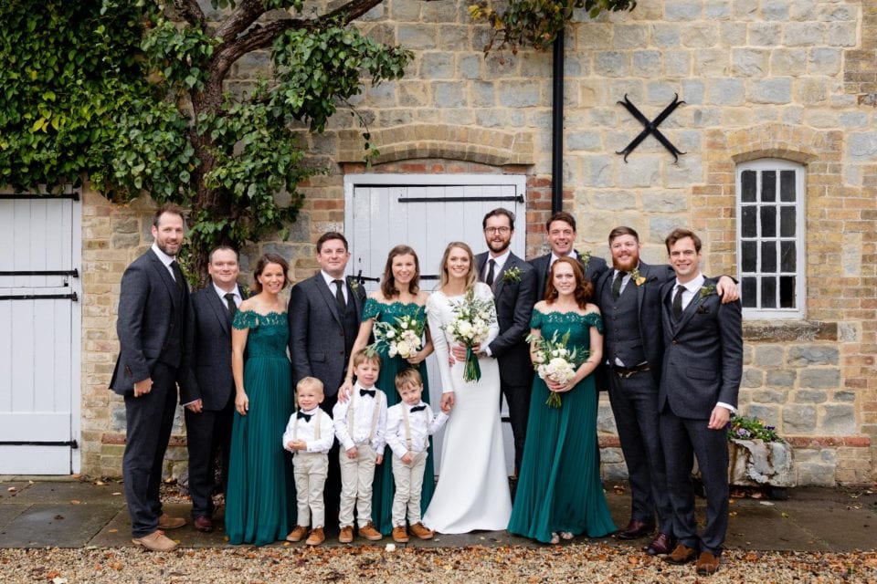 The wedding party at Longbourn Barn
