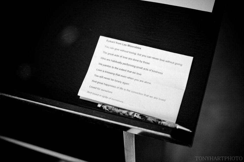 Les Miserables wedding reading