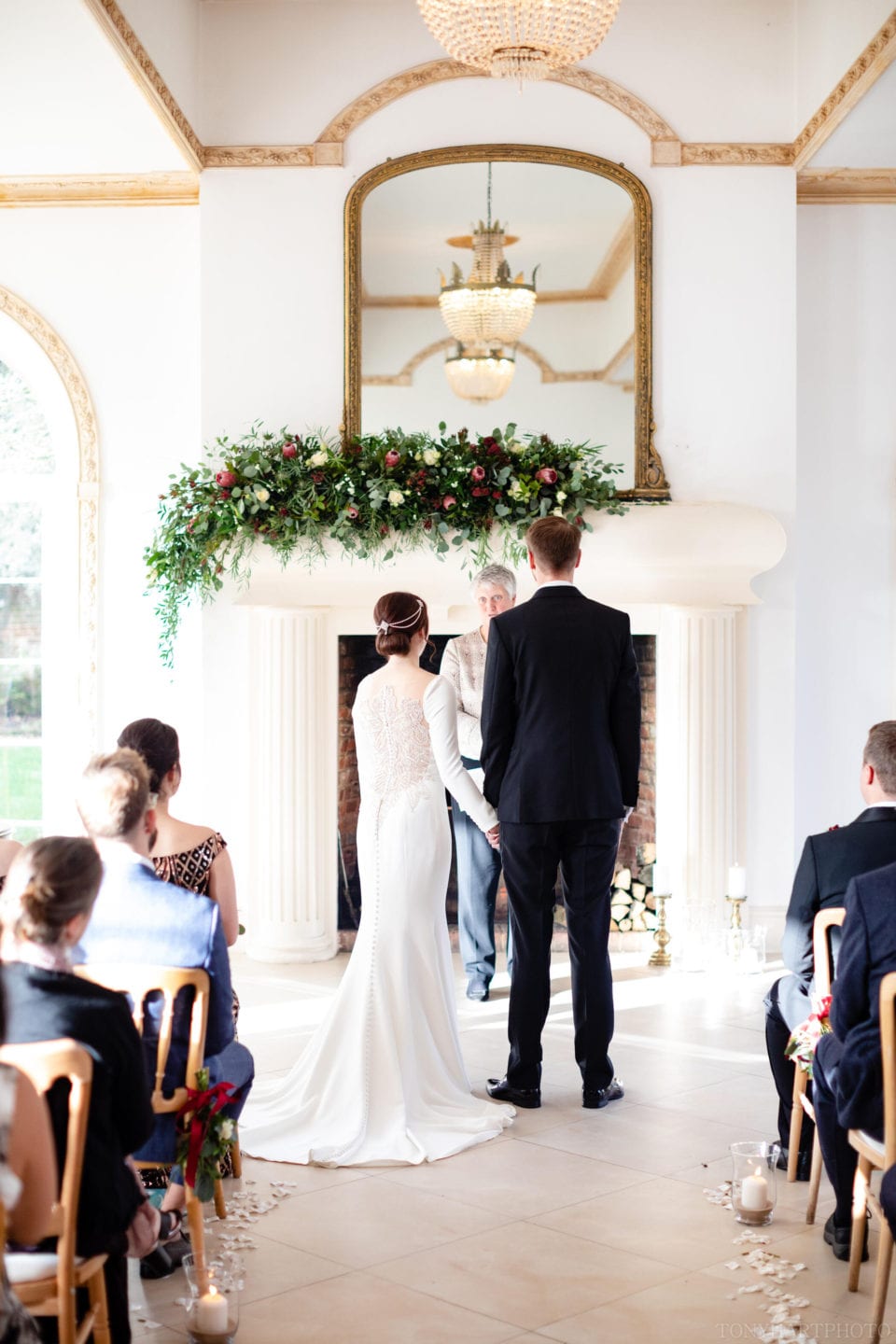 Farnham Wedding Photographer Tony Hart - James & Jemima during their wedding ceremony in The Vine Room
