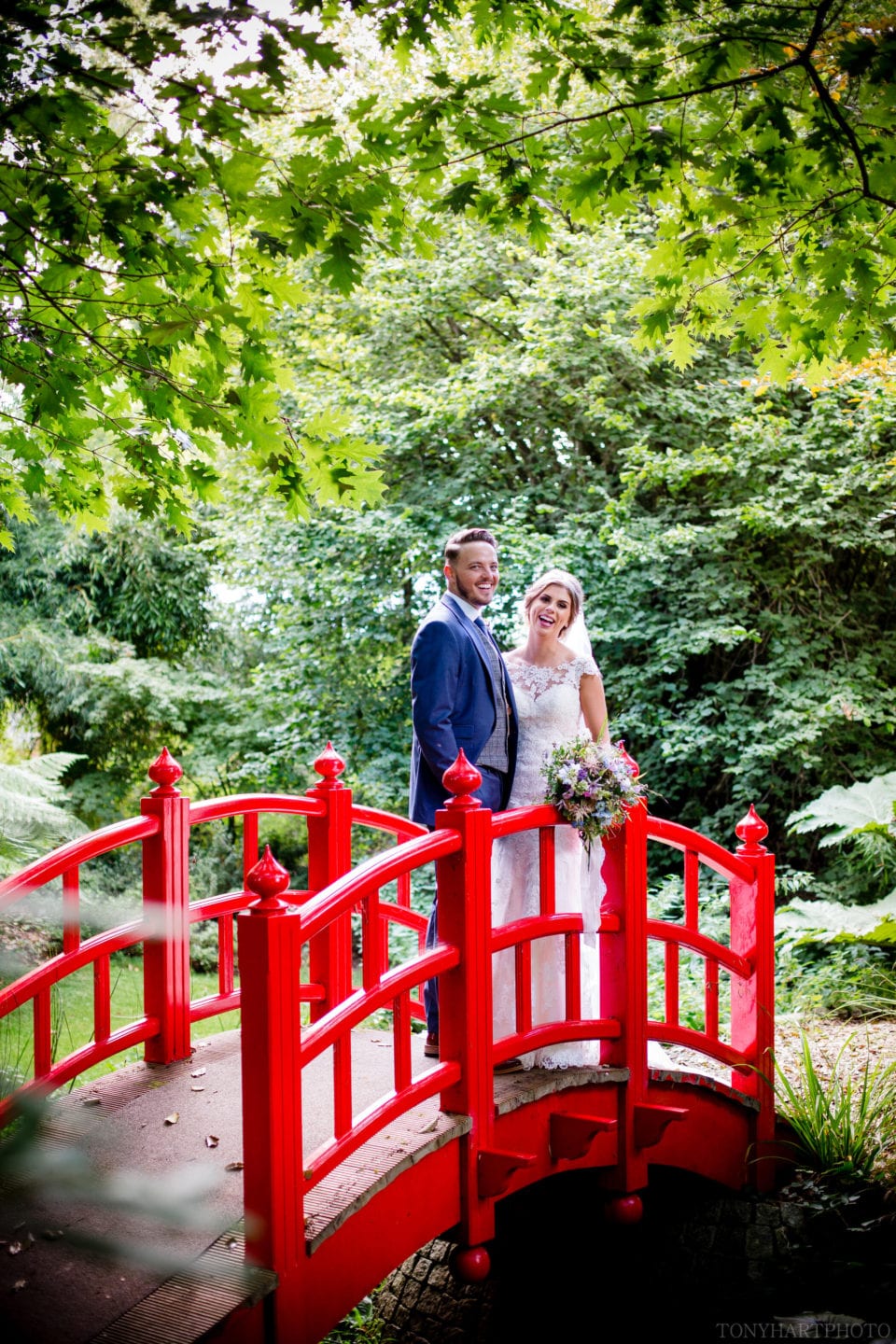 Portraits on the red bridge at Rivervale Barn