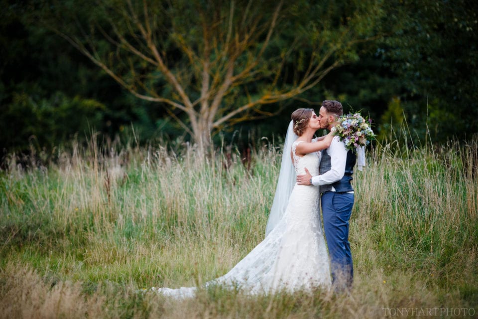 Emma & Tom take some time out for a portrait at Rivervale Barn